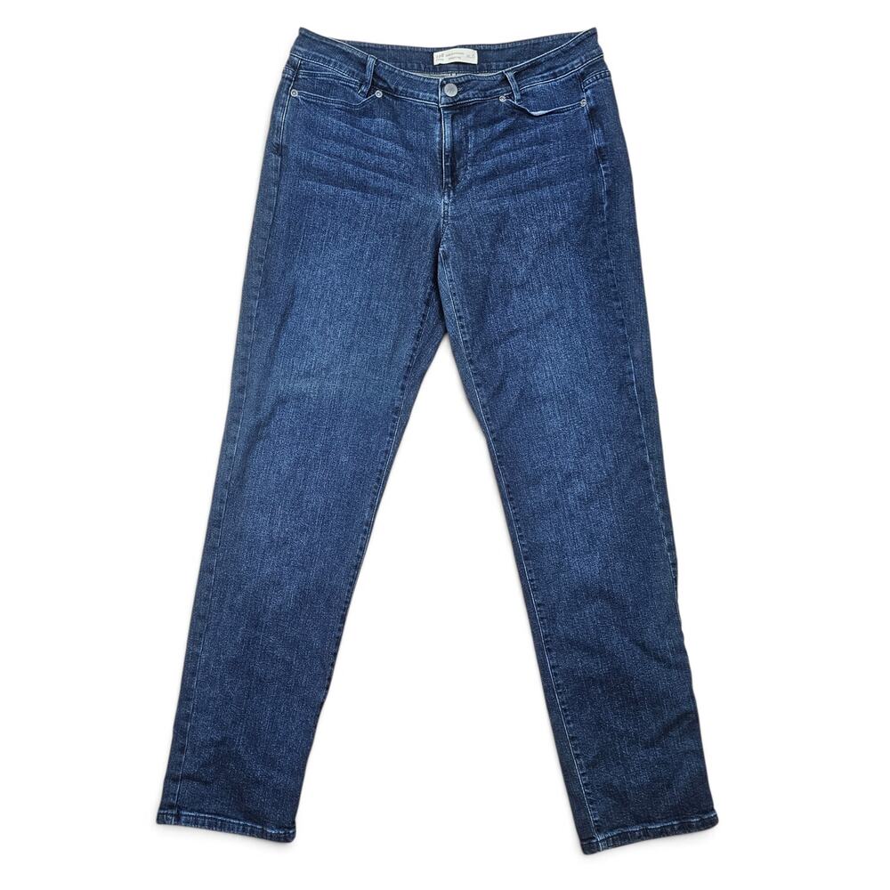 J JILL Slim Boyfriend Jeans Womens 8 Straight Leg Dark Wash Stretch Denim Casual